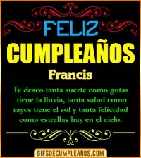 GIF Frases de Cumpleaños Francis